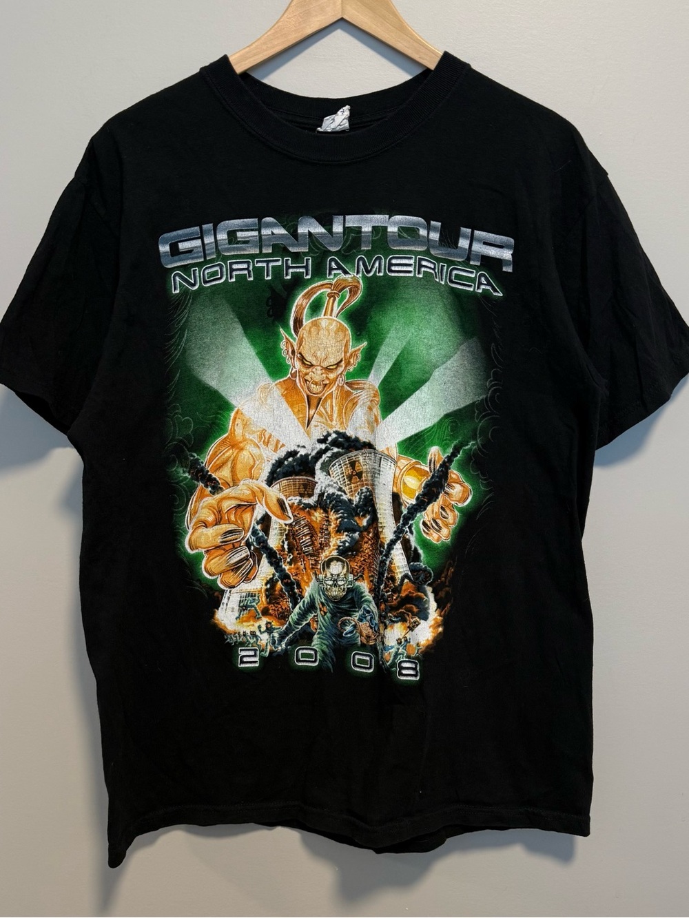 Gigantour 2008 North America Tour T-Shirt Megadeth In Flames COB Anvil L